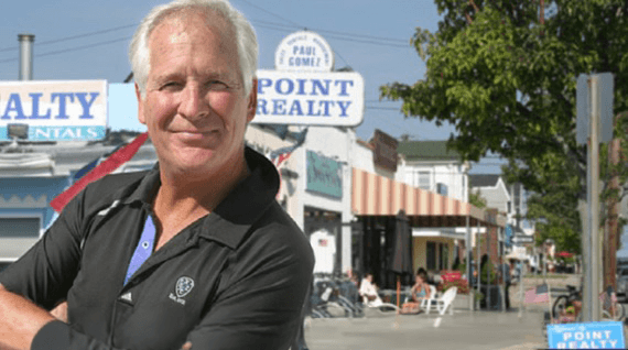 Paul Gomez in front of the Point Realty office on Lido Boulevard
