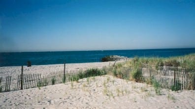 Sand fencing on the dune